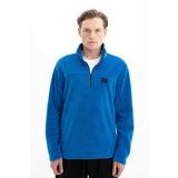 Ar-ma Erkek Yarim Fermuar Sweatshirt Basic Baskisiz Cepsiz Örme Kumaş Regular Fit%100 Polyester Softech Polar K26404674701 Saks Mavisi-SM1
