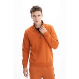 Ar-ma Erkek Yarim Fermuar Sweatshirt Yazi Baskili Cepsiz Örme Kumaş Büyük Beden%70 Pamuk%30 Polyester 30/1 Şardonlu Üç İplik K26544801201 Pembe-P4