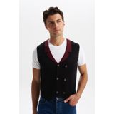 Ar-ma Erkek Yelek Basic Baskisiz Cepsiz Örme Kumaş Slim Fit%90 Acrylic%10 Wool 30/1 Tek Toplama Licrali Pike K0YYO0857 Siyah-S5-Bordo B5