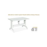 AR PLASTİK 80*140 BEYAZ PLASTİK MASA-BALKON MASASI-BAHÇE MASASI-TERAS MASASI-PLASTİK MASA