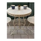 AR PLASTİK Ferforje Metal Masa, 60q Masa, Balkon Masası, Bahçe Masası (ÜRÜN SADECE MASADIR.)
