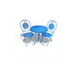 AR PLASTİK Ferforje Set Masa Sandalye Takımı Bodrum Mavisi Kafe Takımı, Bahçe Takımı, Balkon Takımı