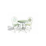 AR PLASTİK Ferforje Set Masa Sandalye Takımı Mint Yeşili, Kafe Takımı, Bahçe Takımı, Balkon Takımı
