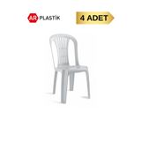 AR PLASTİK Klasik Kolsuz Bahçe Sandalyesi 4 Adet, Kolsuz Plastik Sandalye, Balkon Sandalyesi