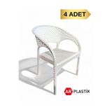 AR PLASTİK Örgü Regnum Bahçe Sandalyesi 4 ADET, Bahçe Koltuğu, Balkon Sandalyesi, Teras Sandalyesi