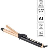 AR5186 Volume Pro Seramik Plakalı Saç Maşası, 25 Mm, Kalın Bukle, Keratin ve Argan Yağlı, Siy