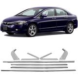 Araba Alışveriş Honda Aksesuar Civic 2012 Sportif Tam Tur Metal Krom Cam Çıta Seti