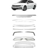 Araba Alışveriş Volkswagen Aksesuar Passat B8 Full Krom Çıta Seti - Gümüş