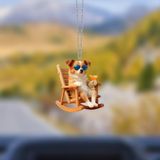 Araba Ayna Süsü, Araba Süsü, Çanta Aksesuarı - Keyifli Köpek - Pleksi Malzeme, UV Baskılı - 036