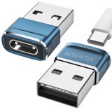 Araba CarPlay için iPhone 15 Kablo Konektörü, USB - USB-C OTG Adaptörü USB2.0 Verileri iPhone 16 Pro iPhone 15 Plus/Samsung Şarj Kablosu/Araç Şarj Cihazı, Mini Boyut, Gri-Mavi 2'li Paket