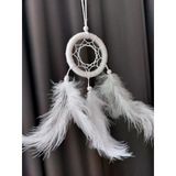 Araba Dikiz Aynası Süsü/Rüya Kapanı/Düş Kapanı/Dreamcatcher/Handmade/El Yapımı/Beyaz Dreamcatcher