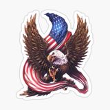 Araba Kartal Sticker Yapıştırması Etiket Amerikan Bayrağı 17cm A2
