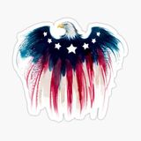 Araba Kartal Sticker Yapıştırması Etiket Amerikan Bayrağı 17cm A4