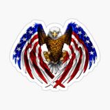 Araba Kartal Sticker Yapıştırması Etiket Amerikan Bayrağı 17cm A5