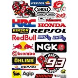 Araba, Motosiklet, Bisiklet, Kask Sponsor Sticker Seti, Çıkartma Etiketi A8035 Model