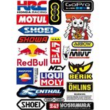 Araba, Motosiklet, Bisiklet, Kask Sponsor Sticker Seti, Çıkartma Etiketi A8036 Model Siyah