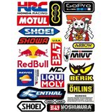 Araba, Motosiklet, Bisiklet, Kask Sponsor Sticker Seti, Çıkartma Etiketi A8036 Model