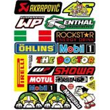Araba, Motosiklet, Bisiklet, Kask Sponsor Sticker Seti, Çıkartma Etiketi A8037 Model Siyah