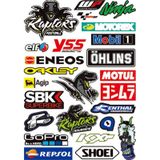 Araba, Motosiklet, Bisiklet, Kask Sponsor Sticker Seti, Çıkartma Etiketi A8041 Model Siyah