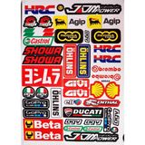 Araba, Motosiklet, Bisiklet, Kask Sponsor Sticker Seti, Çıkartma Etiketi A8044 Model