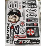 Araba, Motosiklet, Bisiklet, Kask Sponsor Sticker Seti, Çıkartma Etiketi A8054 Model
