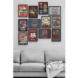 Araba Posteri 12 Parça Ahşap Mdf Tablo Zlltb179