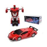 Araba Robota Dönüşen Ferrari Uzaktan Kumandalı ( Şarjlı ) Transformers Sesli 2 In 1 Rc Araba 1.18 - Kırmızı