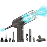 Araba Süpürgesi Dahili Işıklı Taşınabilir Kablosuz, Şarj Edilebilir Süpürge, 12000 Pa Yüksek Güçlü Fırçasız Motor, 4000MAH, Ev, Ofis, Bilgisayar Için Çoklu Başlıklı LT-145 Titanium - Gri