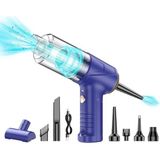 Araba Süpürgesi Dahili Işıklı Taşınabilir Kablosuz, Şarj Edilebilir Süpürge, 18000 Pa Yüksek Güçlü Fırçasız Motor, 4000MAH, Ev, Ofis, Bilgisayar Için Çoklu Başlıklı LT-145 Lacivert