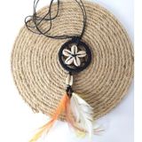 Araba Süsü Mini Düş Kapanı Kolye Dreamcatcher Deniz Kabuklu Tüylü Ayarlanabilir Kolye
