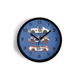 Araba Tasarımlı Çocuk Odası Duvar Saati - 30cm - Önü Camlı Siyah Kasa - Sessiz Mekanizma, JH1001S30SKP