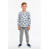 Araba Ve Bisiklet Desenli Uzun Kollu Mevsimlik Erkek Çocuk Pamuk Pijama Takımı