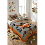 Araba Yarışı Temalı Kadife Kumaş Çocuk Ve Genç Yatak Örtüsü Seti (2 Parça) Tky0034 Renkli 180 X 240