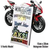 Araba Yazıları Hologram Model Motosiklet Araba Kask Laptop Cam Uyumlu Sticker