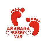 Arabada Bebek Var 16 x 14 CM Kırmızı