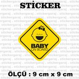Arabada Bebek Var 2 Adet Sticker - Araba Motosiklet Kask Buzdolabi Cam Otomobil Atv Laptop Tablet Duvar Stickeri