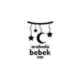 Arabada Bebek Var Ay Yıldızlı Oto Sticker Siyah 10 X 14 Cm