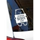 Arabada Bebek Var Ayıcık 16X12 Cm Sticker Araba, Motorsiklet, Laptop, Cam Sticker