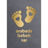 Arabada Bebek Var Oto Araba Sticker 02502 - 20x14 Cm - Altın