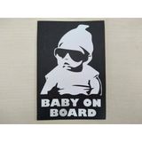 Arabada Bebek Var Stıcer Beyaz 12X9cm (Baby On Board) Bebek Var Cıkartma Resım