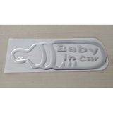 Arabada Bebek Var Sticer Metalik 15x5cm (baby İn Car) Bebek Var Çıkartma - Arabada Bebek Var Etiketi