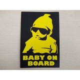 Arabada Bebek Var Stıcer Sarı 12X9cm (2Adet Fıyatı) (Baby On Board) Bebek Var Cıkartma Resım