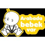 Arabada Bebek Var Sticker 10X10 Cmrenkli Sticker
