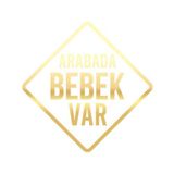 Arabada Bebek Var Sticker 17X17 Cm Gold