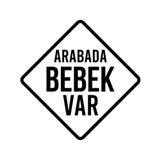 Arabada Bebek Var Sticker 17X17 Cm Siyah
