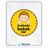 Arabada Bebek Var Sticker 4 10X10 Cmrenkli Sticker