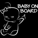 Arabada bebek Var Sticker Etiket 17CM beyaz
