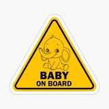 Arabada Bebek Var Sticker oto Yapıştırma Etiket 18cm MD14