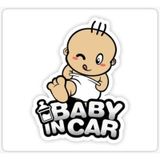 Arabada Bebek Var Sticker oto Yapıştırma Etiket 18cm MD16