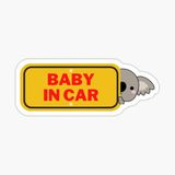 Arabada Bebek Var Sticker oto Yapıştırma Etiket 18cm MD23